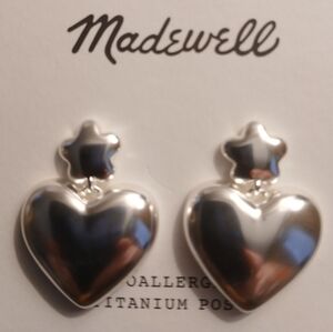 ❤️💥NEW💥❤️Madewell❤️ Puffy Heart Statement Earrings